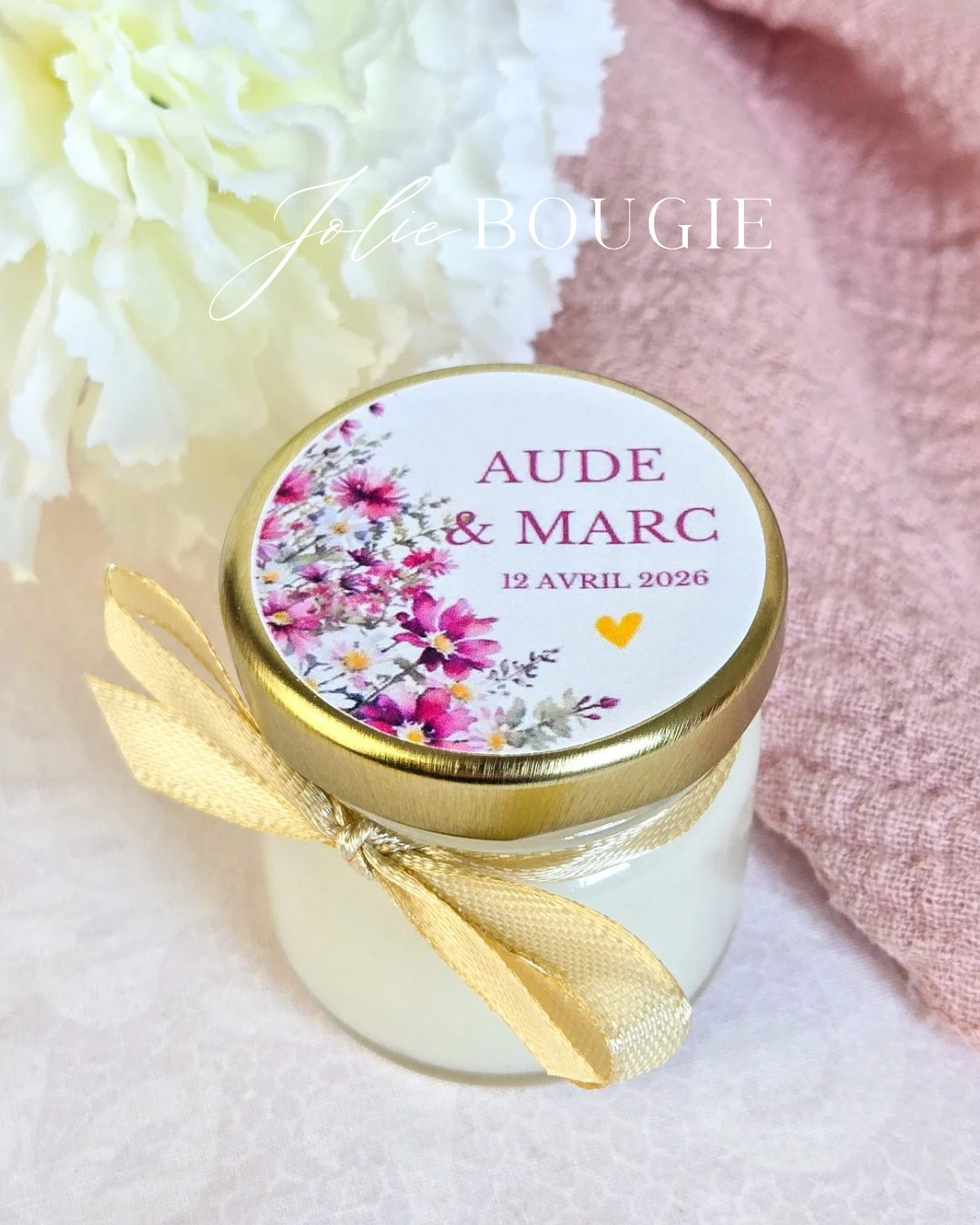 Petite bougie personnalisée cadeaux invités 40ml